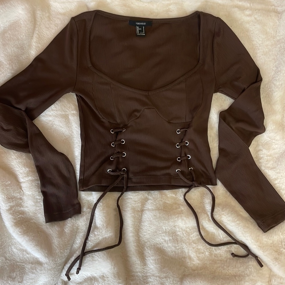 Brown stringed shirt